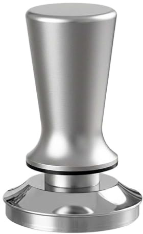 Cecotec Prensador para Café Baristeo Tamper58. Prensador Profesional 58 mm con Resorte, Base Plana Acero Inoxidable, Mango Madera Ergonómico, Compatible Cafeteras Domésticas y Profesionales