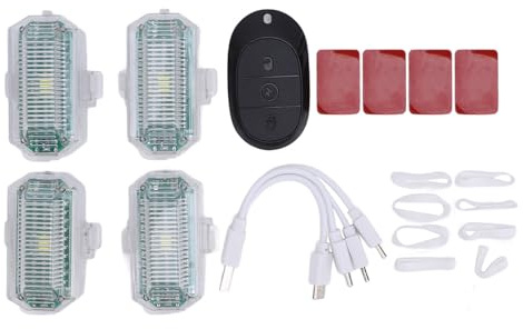 PODSJD Wireless Strobe Light LED RGB 7 Colori con Telecomando, Batteria 1000mAh Ricaricabile - Luci Stroboscopiche Luminose per Decorazioni Esterne, Corsa Notturna e Accessori per Anima
