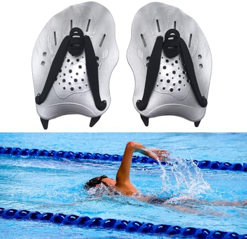 Pala de Mano para Natación con Correas Ajustables, Ayuda al Entrenamiento de Fuerza, Equipo de Ejercicios para Piscina, Accesorio de Entrenamiento de Brazo