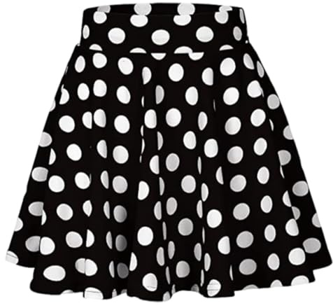 Disfraz años 50, falda de lunares, Mujeres Base Casual Cintura Bocina Mini Falda Elegante Línea A Tira hacia Arriba Patinaje, Skater Vintage, rockabilly, rock'n'roll, carnaval