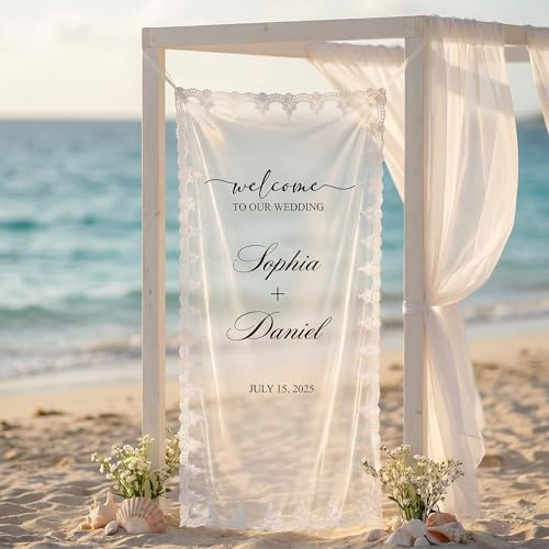 Cartel de Bienvenida Personalizado para Bodas, Letrero de Bienvenida Rústico con Nombres y Fecha, Decoración Bohemia de Boda, para Ceremonias al Aire Libre, Jardines