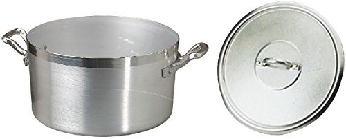 Casseroles Agnelli Marmite Haute en Aluminium BLTF, avec 2 Poignées en Acier INOX, Argent, 4,5 litres