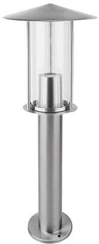 Grafner Edelstahl Wegeleuchte mit E27 Fassung, Höhe: 50 cm, Wegleuchte Weglampe Gartenlampe Gartenleuchte Standlampe Außenstandleuchte Pollerleuchte