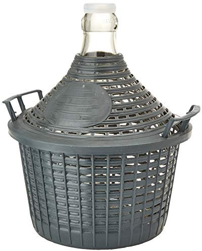 Home 1900500 - Damajuana de vidrio con funda de plástico, 5 L, color Gris