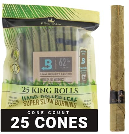 King Palm King Size Natural Pre Roll Palm Leaf Tubes - 25 Pack
