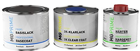 MG PRIME RAL 7048 Gris musgo perlado/Pearl mouse grey Bote de pintura set de pintura base lista para pulverizar + pintura transparente de 2 componentes mate 1,25L