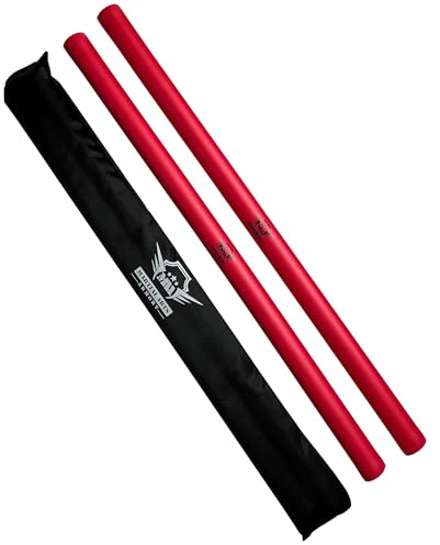 Foam Escrima with Armory Carry Bag Case - Pair (Red)