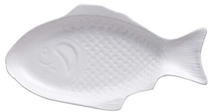 Cabilock Ceramic Fish Plate 11.02 Inch Creative Fish Shaped Dish Serving Platter for Home Dinner Parties Restaurants