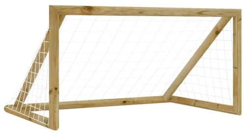vidaXL Portería de Fútbol con Red Portería Deportiva Infantil Deporte Niños Puerta Entrenamiento Jardín Patio 160x80x100 cm Madera Pino Impregnada