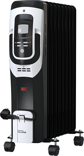 Güde 85191 oljeradiator OR 2000-9 (220–240 V, 2000 W värmeeffekt, 3 värmenivåer (800/1200/2000 W), 9 spröt, steglös termostat, tipp- och överhettningsskydd, rullar för säker transport)