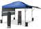 COSTWAY 3x3m Pop Up Pavillon mit Zwei Markisen, Faltpavillon mit Rolltasche, 4 Sandsäcke, UV-Schutz 50+, Gartenzelt faltbar, Partyzelt wasserdicht stabil Winterfest, Gartenpavillon für Garten (Blau)