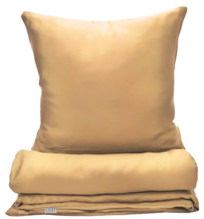 COZY HEAVEN | Luxus Lyocell Bettwäsche (Tencel™) | Gewonnen aus Eukalyptus u.a. | Ultra weich & hochwertig | Hypoallergen | Atmungsaktiv gegen Schweiß | Nachhaltig (Coffee Brown, 135x200 + 80x80)