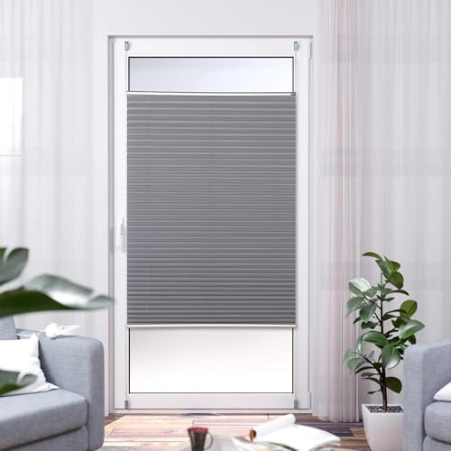 Plissee Thermo ELSA von K-home 100 x 210, Grau/Silberne Rückseite