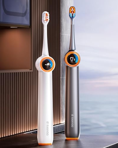 RANVOO [Vibrating & Flossing 2-in-1] Bubble Sonic Electric Toothbrush, 100% Plaque Removal, Whiter for Adult Protect Gum Orthodontic Teeth Cleaning Rechargeable Gift with 2 Soft Brush Heads Grey