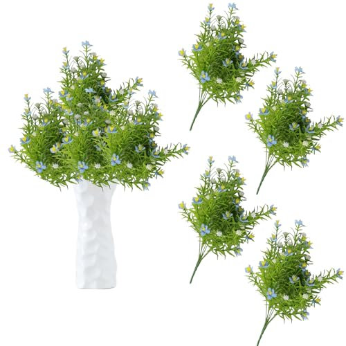 astylishome Kunstblumen Deko Künstliche 140 Teilige mit Lange Stiel Blumen Sträuße für Home Party Garten Hochzeit Dekor Blumenarrangements Tisch Mittelstücke 0814