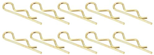sourcing map 10Pcs 5mmx100mm Zinc-Plated Carbon Steel R Shaped Spring Cotter Pins, R Clips Cotter Pin Spring Fastener for Household Appliances, Sports Equipment, Car Mechanics Repair (Colored)