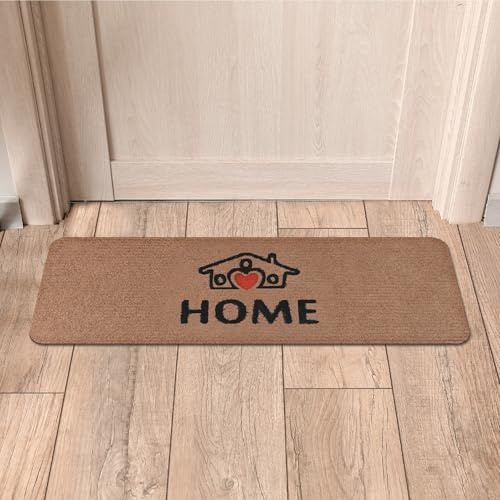 Comart - Zerbino Henry - 25x70 cm - Asciugapassi Sintetico per Entrata - Tappeto Impermeabile e Antiscivolo - Assorbente e Antipioggia - per Ingresso Esterno o Interno - Home e Cuore - Beige