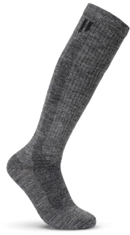 HOLLOW Alpaca Compression Socks for Men and Women, Moisture Wicking Alpaca Wool Socks for Hiking, Running, Temperature Regulating (Size 8-10 Medium, Grey)