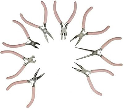 Kellegour Alicates para Hacer Joyas,8 Piezas Alicates de Punta de Aguja,Alicates de Punta de Cadena,Alicates de Punta Redonda,Alicates de Precisión para Joyeria Hacer Bisuteria Pulseras Collars