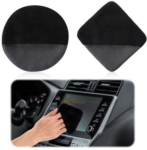 2pcs Microfiber Auto Screen Cleaning Pad, 4×4.2 Square Foldable Touch Screen Cleaner Cloth,Car Screen Cleaner for Vehicle Dashboard LCD Display, Automotive Glass