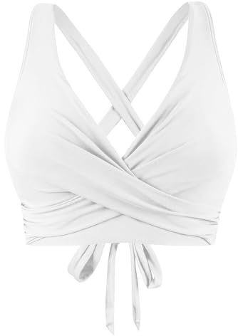 Generico Top di Bikini Donne con Grandi Seni, Push-up, String Bikini, Top Triangolare, Taglio a V, Reggiseno per Costume da Bagno Bikini Nero