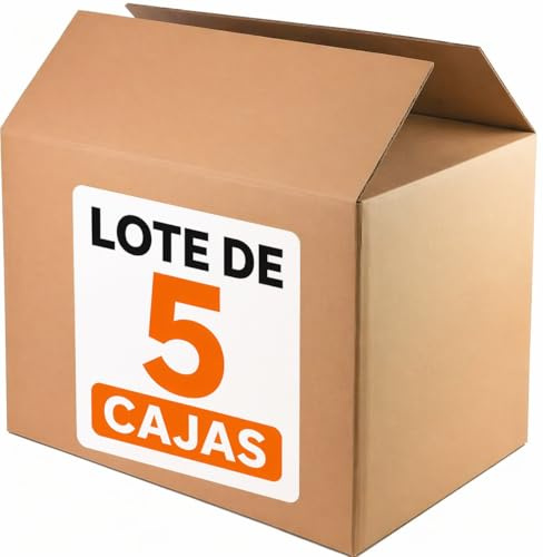 Lote de 5 Cajas de carton para envios, mudanzas ondulado de doble onda 60x62x42 cm fabricado en españa