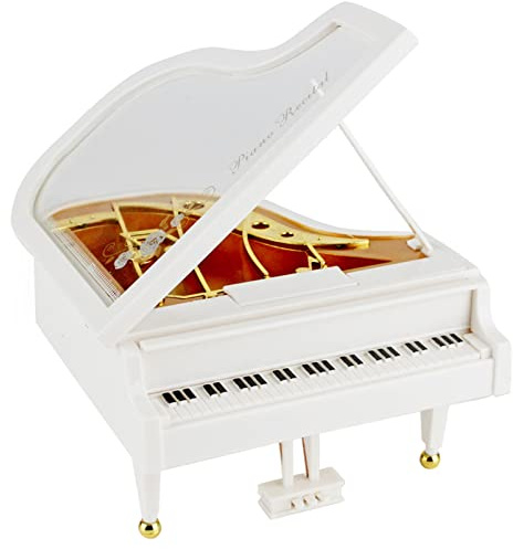 Fizleca Carillon Per Pianoforte, Mini Carillon Per Adulti, Regalo Per Natale, Compleanno E San Valentino (Bianco)