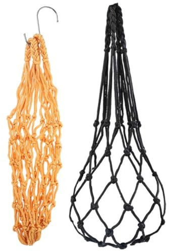 BESTOMZ Sacchetti a Rete in Nylon per Mangiatoia Sospesa Polli, Borsa per Alimentazione Verdure e Frutta con Ganci, Set 2 Pezzi Multiuso per Pollaio e Forniture per Pollame