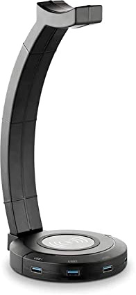 hörlursställ, med trådlös laddare, spelhängare USB2.0/3.0 laddningshörlurar(Usb2.0)