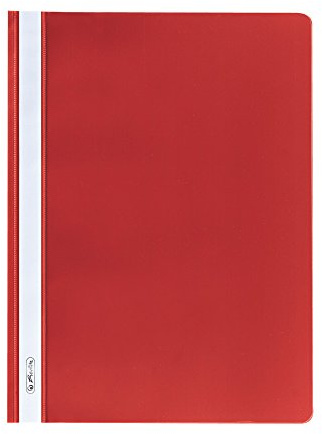 Herlitz 975433 A4 PP snabbhäfte med transparent framlock, 10 stycken, röd
