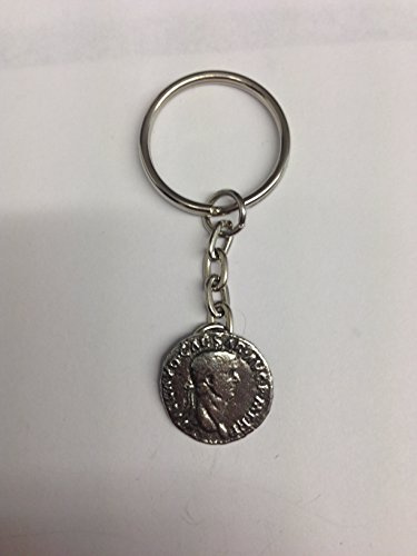 Claude We-c5 Romain pièce de Monnaie fabriqué à partir de Fin Anglais en étain sur Un Anneau Porte-clés