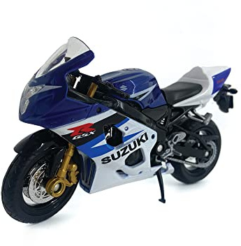 Welly Die Cast Motorcycle Blue Suzuki GSX-R750, 1:18 Scale