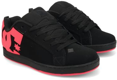 DC womens Court Graffik Skate Shoe, Black/Hot Pink, 7 US