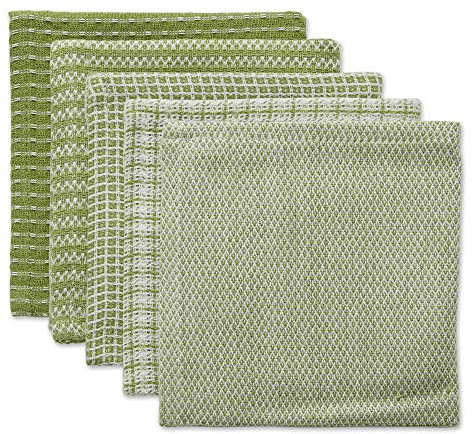 DII Juego de paños de Cocina Surtidos, algodón, Verde Antiguo, 12 x 12 Pulgadas