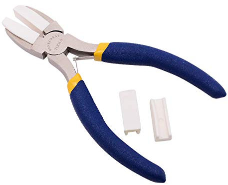 BENECREAT Pince à Double mâchoire en Nylon Pince à Bec Plat avec mâchoires adhésives pour la Fabrication de Bijoux à bricoler soi même, projets de Loisirs, Bleu