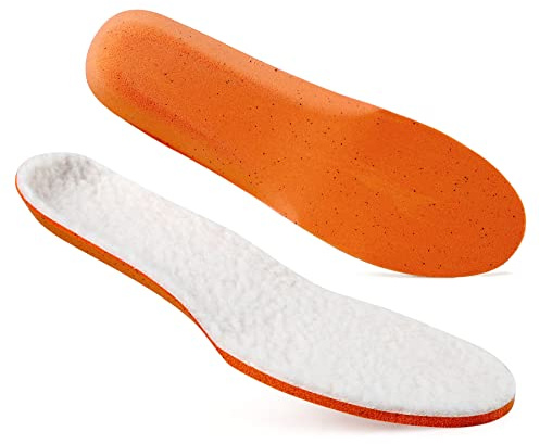 Knixmax Outdoor Semelle Intérieure Chaude en Laine Mouton - Confort Doux avec Support de Voûte Plantaire pour Femmes et Hommes Rembourrage Laine Naturelle pour Bottes Hiver, Chaussures Blanc Taille 38