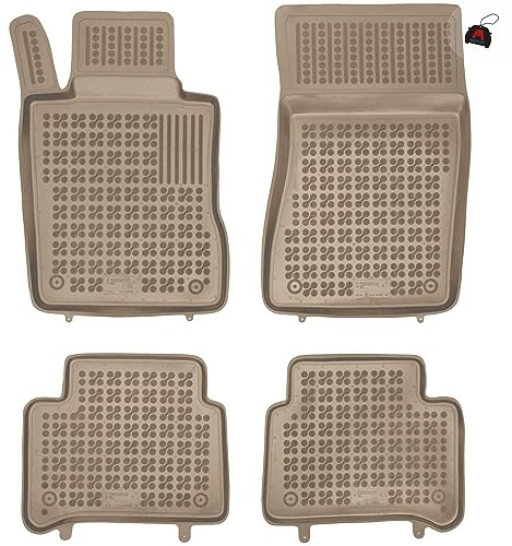 MOTOS Beige Gummimatten Auto Fussmatte passt für Mercedes-Benz E-Klasse W211 2002-2009 Verbessern Sie Ihren Reisekomfort mit Antirutschmatte Auto - Allwetter fußmatten Auto, Schutz vor Verschmutzung