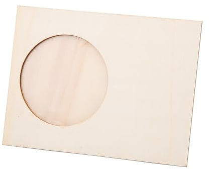 Fun Express DIY Unfinished Wood Circle Opening Picture Frames - 12 Pc
