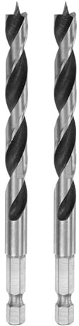 HARFINGTON 2pcs Brad Point Drill Bit 8mm (5/16) Dia Bearing Steel 1/4 Hex Shank Wood Drill Bits 2.8 Working Length Spiral Twist Drilling Tool for Woodworking Softwood Plywood Plastic