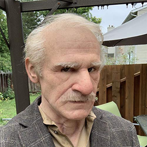 Itonash Maschera da Uomo Anziano, Maschere Realistiche da Uomo Anziano in Lattice a Testa Intera, Copricapo Antirughe, Maschera Cosplay di Halloween per Feste di Halloween Copricapo in