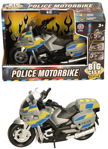 Atoz Big City Rescue Police Motorbike Toy with Engine Sound and Flashing Lights, 3+ Years