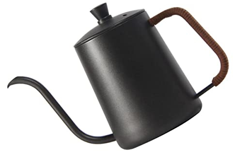 Sosoport 1pezzi Caffettiera in Acciaio Resistente Manuale Bollitore Per Caffè Punch Realizzata in Materiale Di Design Del Manico Protettivo Bocca Lunga e Stretta Per Versamento Sicuro