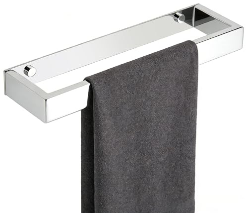 SAYAYO Portasciugamani Bagno 30CM Porta Asciugamano Autoadesivo Porta Asciugamani Bidet Porta Salviette da Parete Appendi Asciugamani Bagno Cromo Lucido, Acciaio Inossidabile SUS304