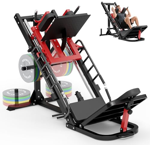 Leg Press Hack Squat Machine Combo, 45° Leg Exercise Machine ,Lower Body Special with Weight Storage for Quads, Hamstring, Glutes, Calves, Compact Home Gym Leg Day Equipment