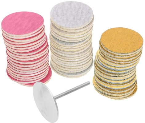 LOLIPPYY 60pcs Sanding Discs and Metal Nail Drill Bit Set 25mm for Nail Trimming and Resistant to Wear with Emery Film and Stainless Steel for Travel and Home Use