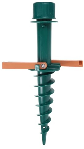 Beavorty Soporte para Sombrilla de Playa Punta de Tierra Verde, Anclaje de Arena para Paraguas, Base Estaca para Sombrilla Exterior en Jardín, Terraza y Playa, Fácil Instalación