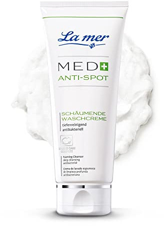 La mer MED+ Anti-Spot Schäumende Waschcreme - Milde Reinigung gegen unreine Haut - Befreit die Haut von störendem Glanz - Wirkt Talgregulierend und antibakteriell - Verbessert das Hautbild - 100 ml