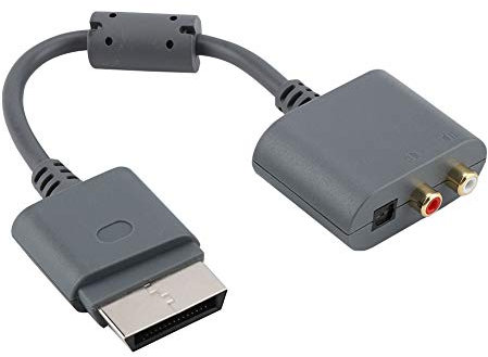 ASHATA Audio Video Kabel für XBOX360,Tragbar Optisch Audio Kabel Adapter,Composite Audio Video AV Kabel Cinch Adapter für 360 Grau