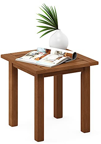 Furinno TIOMAN Patio Table, Outdoor Side Table, End Table, Coffee Table in Teak Oil, for Patio, Garden, Porch, Natural