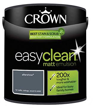 2.5L CROWN Easy Clean MATT Emulsion Multi Surface Paint That can be Used on Walls, Ceilings, Wood and Metal. Stain & Scrub Resistant Formula – Aftershow
